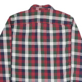 GH.BASS&CO Mens Red Green Navy Check Shirt L Cotton Blend Casual