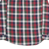 GH.BASS&CO Mens Red Green Navy Check Shirt L Cotton Blend Casual
