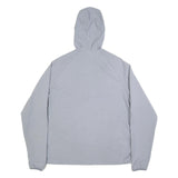 COLUMBIA Mens Grey Hooded Jacket XL Polyester Blend Zip Plain Outdoor Activewear