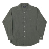 CHAPS RALPH LAUREN Mens Green & Grey Checked Shirt L Classic Fit Cotton Blend
