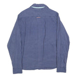 TOMMY HILFIGER Mens Blue Check Shirt S Cotton Blend Casual Button Down Long
