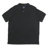 CHAPS Mens Black Short Sleeve Plain XL Cotton Blend Polo Shirt Casual