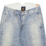 KIKC Mens Cotton Blend Blue Denim Casual Shorts M W34 Lightweight Comfort