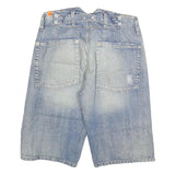 KIKC Mens Cotton Blend Blue Denim Casual Shorts M W34 Lightweight Comfort