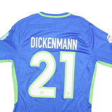 NIKE Signed Mens Blue & Green Football Shirt M Short Sleeve Dickenmann 21