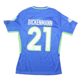 NIKE Signed Mens Blue & Green Football Shirt M Short Sleeve Dickenmann 21