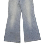 Womens Light Blue Regular Fit Flared Denim Cotton Blend Jeans W26 L30 Zip