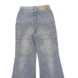 Womens Light Blue Regular Fit Flared Denim Cotton Blend Jeans W26 L30 Zip