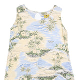 BAHAMA CRUISE Womens Cream & Blue Tropical Print Day Cotton Blend Dress XL