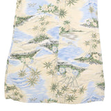 BAHAMA CRUISE Womens Cream & Blue Tropical Print Day Cotton Blend Dress XL