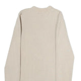 LEVI'S Womens Cream Pullover Plain Rib Knit Crew Neck Jumper S Cotton Blend