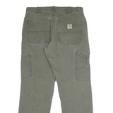 CARHARTT Mens Jeans Olive Relaxed Straight Cotton Blend W32 L30 Workwear