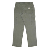 CARHARTT Mens Jeans Olive Relaxed Straight Cotton Blend W32 L30 Workwear