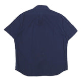 RALPH LAUREN Mens Navy Blue Shirt L Classic Cotton Button Short Sleeve