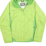 JACK WOLFSKIN Womens Green & Lime Outdoor Jacket UK 8 Polyester Blend Zip Hooded