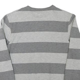 ADIDAS Mens Grey & Light Grey Striped Crew Neck S Sweatshirt Cotton Blend Casual