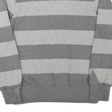 ADIDAS Mens Grey & Light Grey Striped Crew Neck S Sweatshirt Cotton Blend Casual