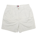 TOMMY HILFIGER Mens Shorts White 2XL W36 Classic Cotton Pleated Summer