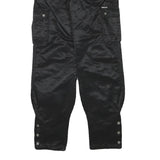 Womens Black Polyester Blend Relaxed Cargo Trousers W31 L31 Stylish Functional