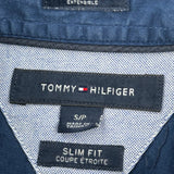 Tommy Hilfiger Slim Fit Short Sleeve Shirt - Small Blue Cotton
