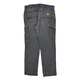 Carhartt Double Knee Carpenter Pants - 34W 32L Gray Cotton