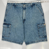 Wrangler Cargo Denim Shorts - 36W 10L Blue Denim