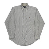 Ralph Lauren Striped Shirt - Large Burgundy Cotton
