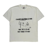 Single Stitch Hanes T-Shirt - Large White Cotton Blend