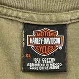 Harley Davidson Long Sleeve T-Shirt - XL Green Cotton