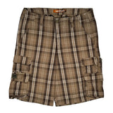 Lee Checked Cargo Shorts - 34W 11L Brown Cotton