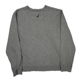 Nautica Spellout Sweatshirt - Large Grey Cotton