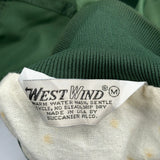 Made In USA West Wind Varsity Jacket - Medium Green Polyester