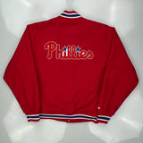 Phillies Majestic Mlb Baseball Jacket - Medium Red Polyester