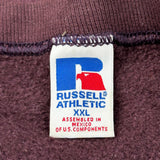 90S Blank Russell Athletic Sweatshirt - 2XL Burgundy Cotton Blend