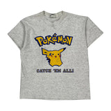 Age 14 Pikachu Pokemon Cartoon T-Shirt - XL Grey Cotton