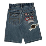 Age 7 Phat Farm Graphic Denim Shorts - Medium Blue Denim
