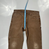 Dickies Double Knee Carpenter Pants - 36W 30L Brown Cotton