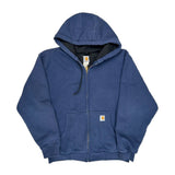 J149 Carhartt Hoodie - Large Blue Cotton Blend