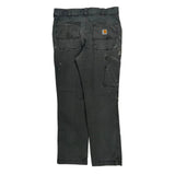 Relaxed Fit Carhartt Double Knee Carpenter Trousers - 34W 32L Grey Cotton