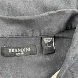 Brandini Contrast Stitch Hawaiian Shirt - Large Beige Silk