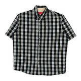 Wrangler Checked Short Sleeve Shirt - Medium Black & White Cotton
