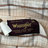 Wrangler Checked Short Sleeve Shirt - Medium Beige Cotton