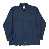 Dickies Shirt - Large Navy Cotton Blend