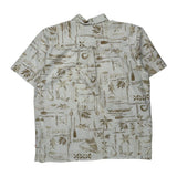Tommy Bahama Hawaiian Shirt - Large Beige Cotton