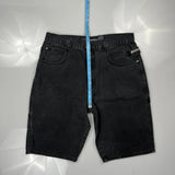 Paco Studded Denim Shorts - 36W 12L Black Denim