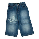 Southpole Baggy Denim Shorts - 28W 17L Blue Cotton