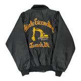 Excavating Unbranded Graphic Bomber Jacket - Large Black Polyester