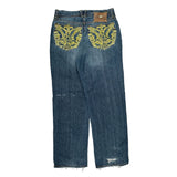 Eight 732 Graphic Jeans - 33W 33L Yellow Cotton