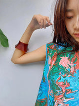 3D Printed Ruffle Cuff in Brown