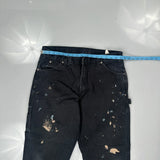 Dickies Cargo Carpenter Trousers - 36W 30L Black Cotton